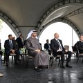 Azərbaycan və BƏƏ prezidentləri Cıdır düzündə Qarabağ atlarının şousunu izləyiblər - FOTO