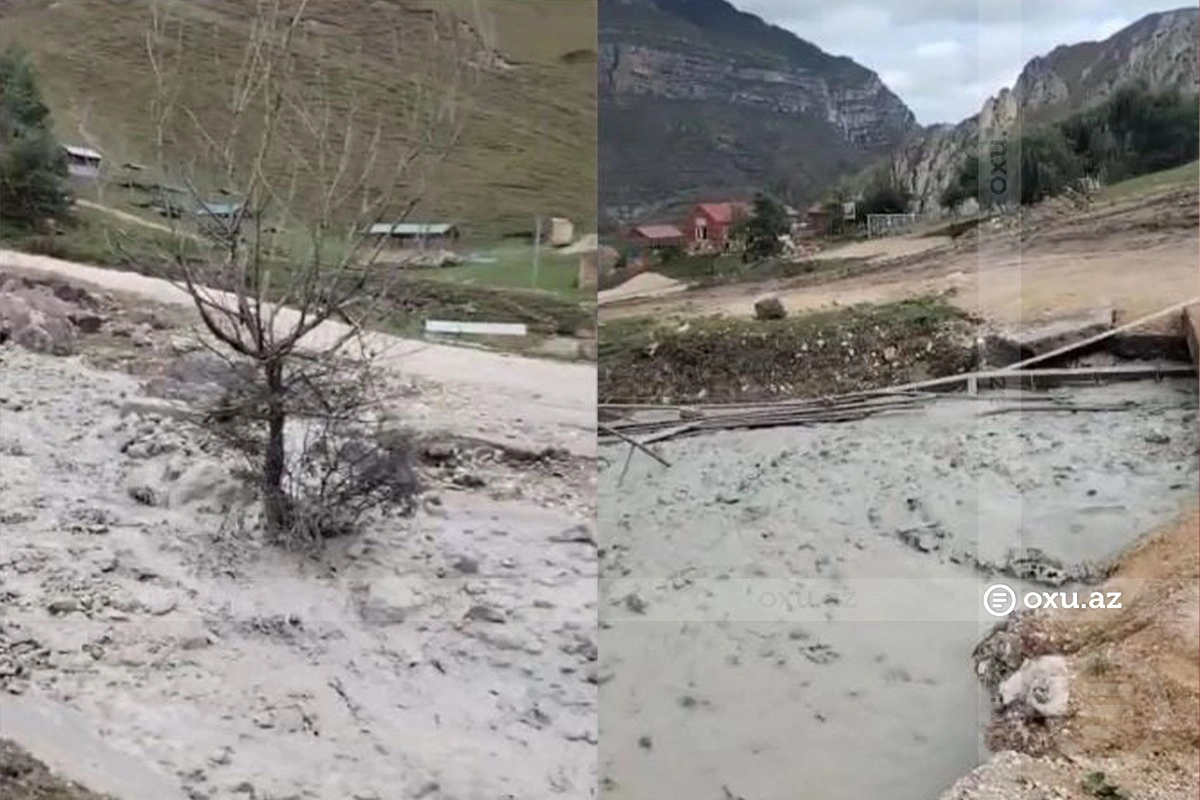 Qusarın Laza kəndində güclü palçıq axını baş verib