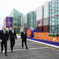 Prezident İlham Əliyev Yevlax Olimpiya İdman Kompleksinin açılışında iştirak edib - FOTO