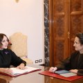 Mehriban Əliyevanın Vatikan şəhər-dövlətinin qubernatorluğunun prezidenti ilə görüşü olub - FOTO