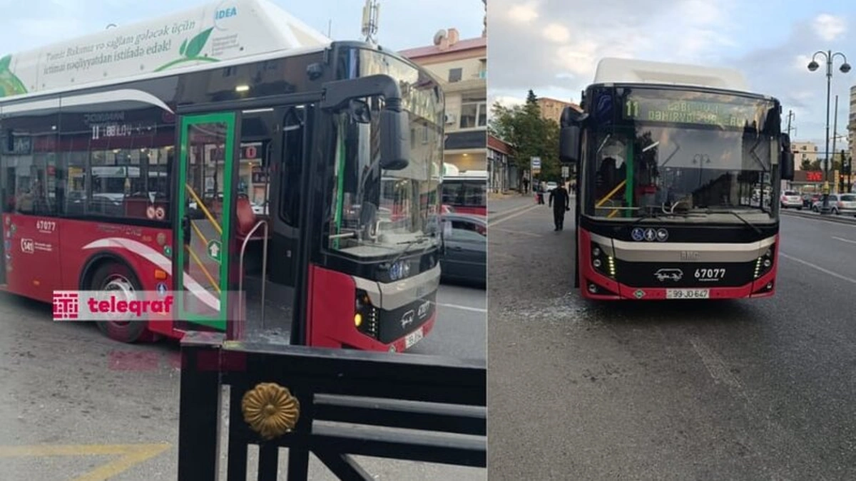 Bakıda sərxoş sərnişin avtobusun şüşəsini qırdı