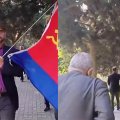 В Баку задержана группа, пытавшаяся провести шествие с флагами СССР