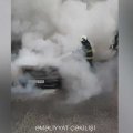 Binəqədidə avtomobil yandı - VİDEO
