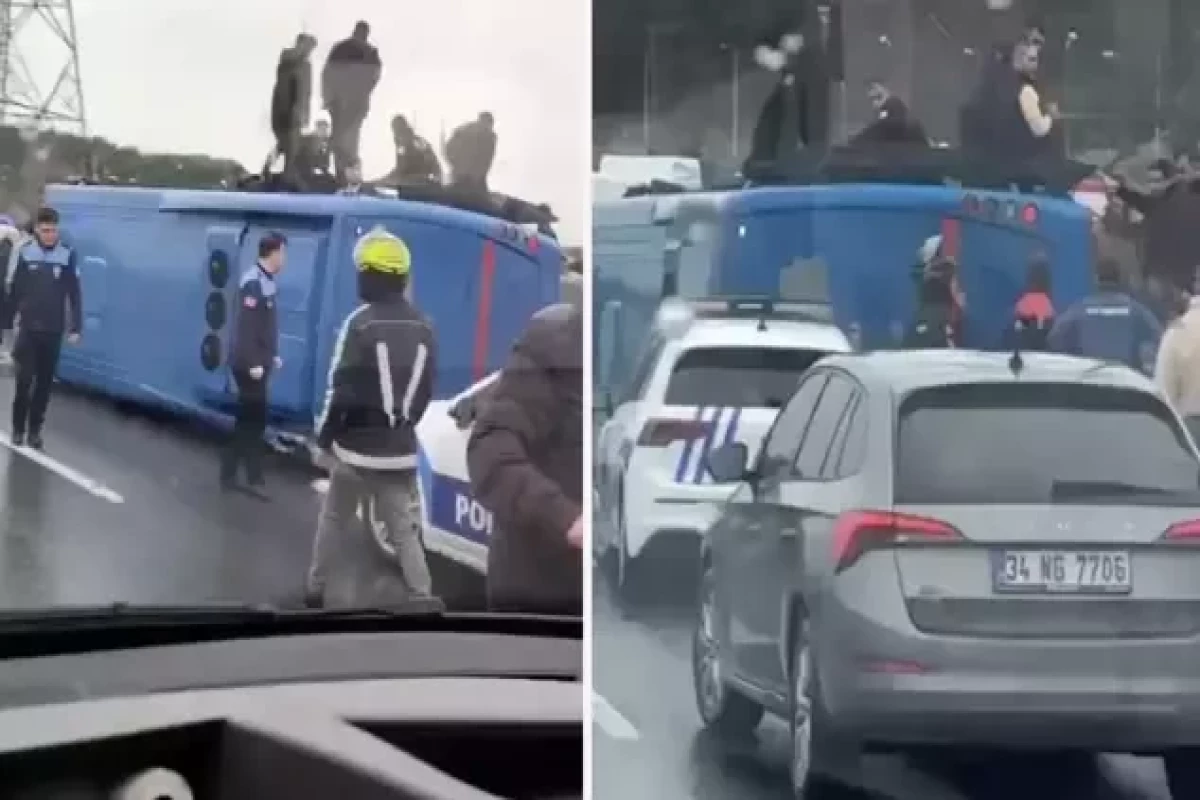В Стамбуле перевернулся автобус с заключенными, пострадали почти 20 человек
