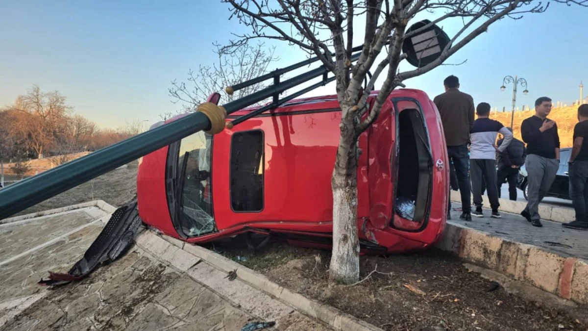 Naxçıvanda avtomobil işıq dirəyinə çırpıldı: Xəsarət alanlar var