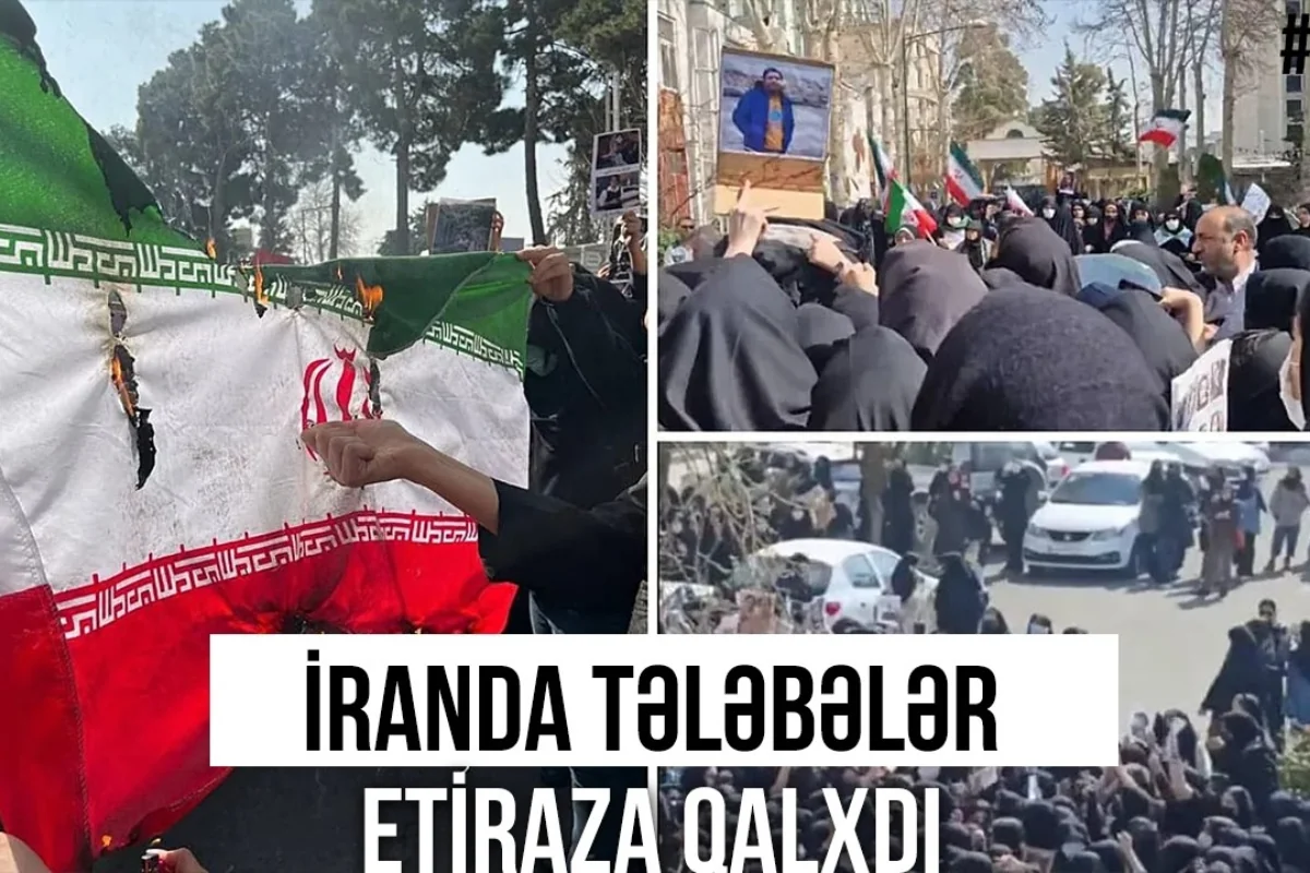 İranda tələbələr etiraza qalxdıIar: İslam Respublikasının bayrağı yandırıldı