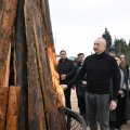 Президент Ильхам Алиев вместе с жителями зажег в селе Ханоба новрузовский костер-(ФОТО/ВИДЕО)