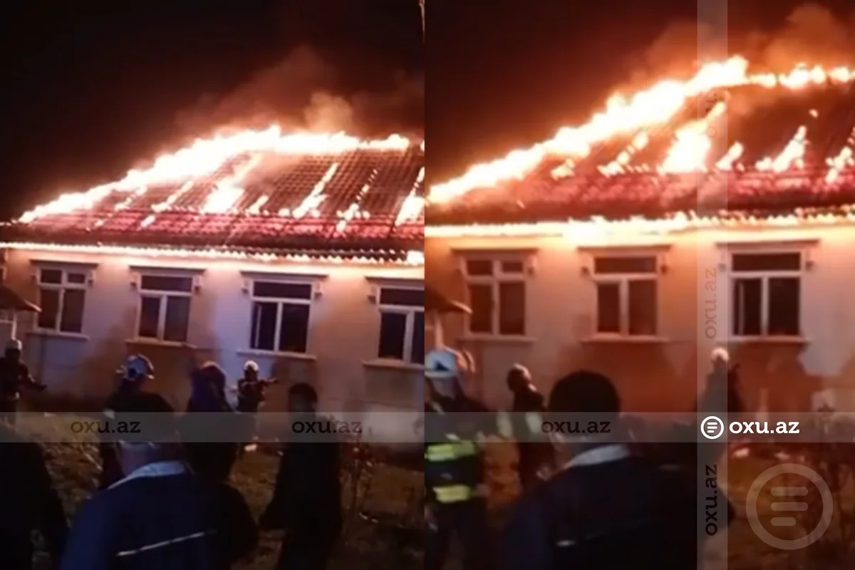 В Габалинском районе горит частный жилой дом - ВИДЕО