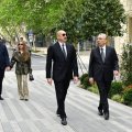 Ильхам Алиев на открытии улицы в Баку после реконструкции-ФОТО
