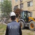 Sumqayıtda qanunsuz tikili sökülüb - VİDEO