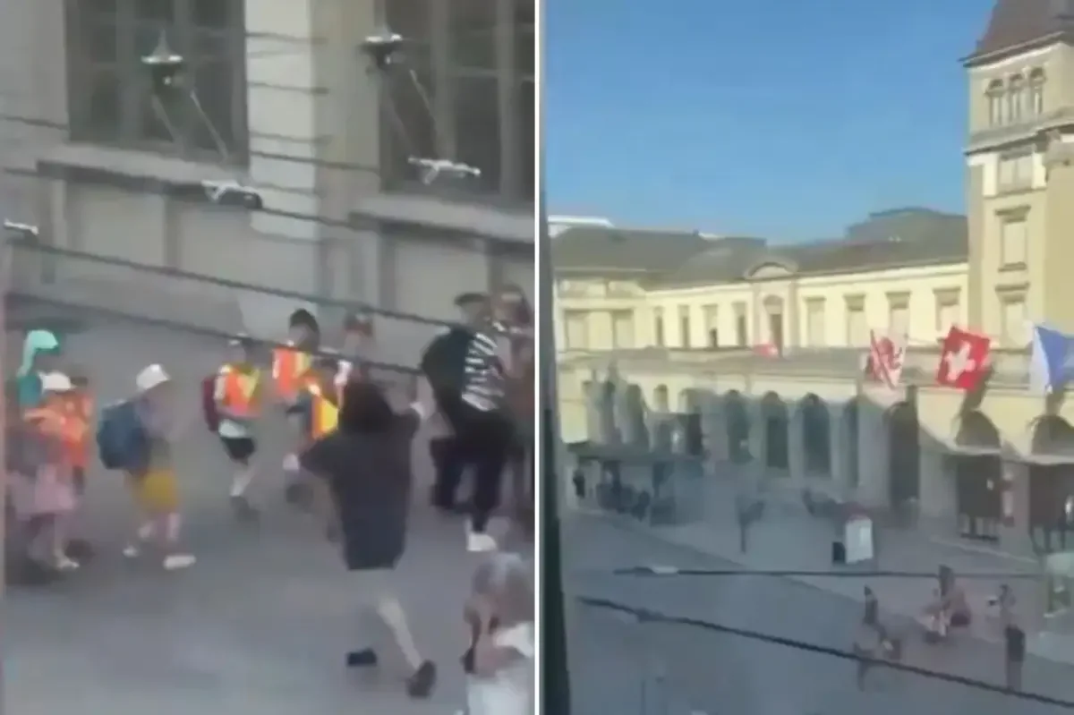 Dəmiryol vağzalında insanlara hücum - Üç nəfər bıçaqlandı - VİDEO