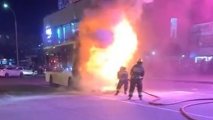 В Баку загорелся пассажирский автобус-(видео)