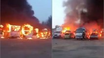 В России на стоянке сгорели 37 автобусов и маршруток - ВИДЕО