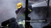 В Балакенском районе загорелся четырехкомнатный дом