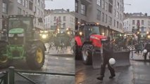 Brüsseldə fermerlər mərkəzi magistral yolunu bağlayıblar - VİDEO