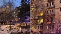 Sankt-Peterburqda yaşayış binalarına dronla hücum nəticəsində partlayış baş verib - FOTO/VİDEO