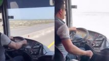 Tərtər-Bakı sərnişin avtobusunda DƏHŞƏTLİ anlar - VİDEO