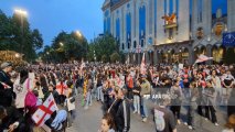Tbilisidə parlamentin qarşısında etiraz aksiyası bərpa edilib - FOTO