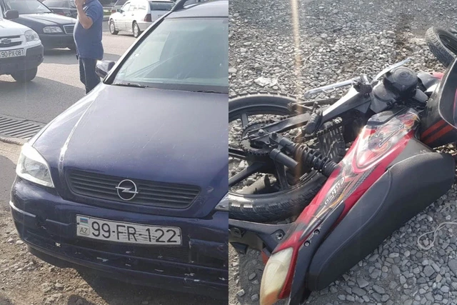 В Гейчайском районе мотоцикл столкнулся с автомобилем-ФОТО