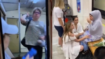 Moskva metrosunda qadın sərnişin bıçaqla hicablı həmcinsinə hücum etdi - VİDEO