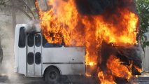 Bakıda avtobus alışıb yandı