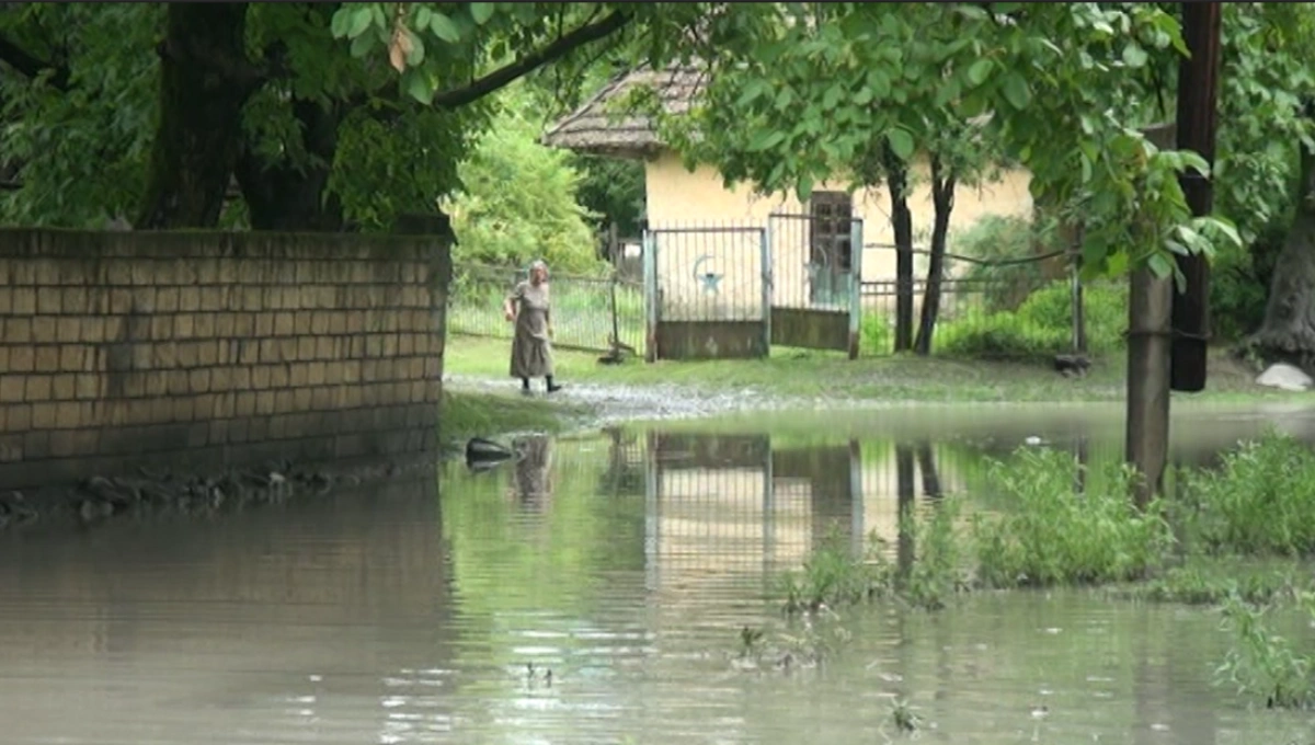 В габалинском селе затопило 80 хозяйств-ВИДЕО