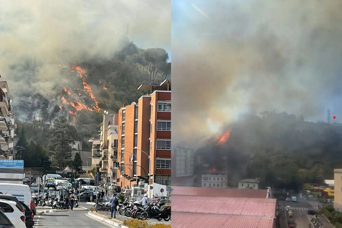 Работников телеканала Rai эвакуировали из-за сильного пожара в Риме-ВИДЕО