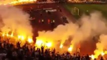 Derbidən əvvəl stadionu yandırdılar - Video