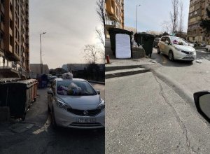 В Баку проучили водителя за неправильно припаркованный автомобиль - ФОТО