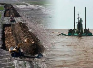 В Казахстане паводковые воды направили в Каспийское море