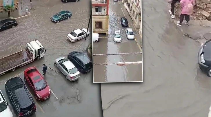 Дожди превратили улицы Хырдалана в реки-ВИДЕО