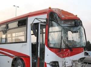 В Абшеронском районе автобус попал в аварию