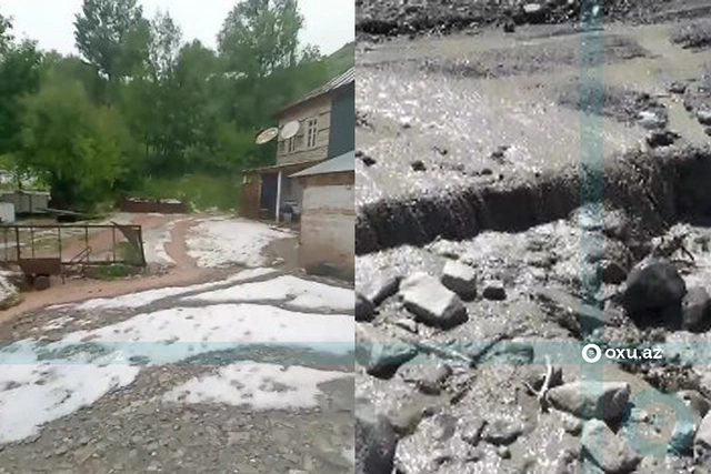 Сильный град нанес ущерб трем селам Исмайыллинского района-(ВИДЕО-ФОТО)
