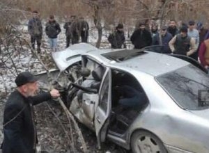 На дороге Ханкенди-Агдам перевернулся автомобиль