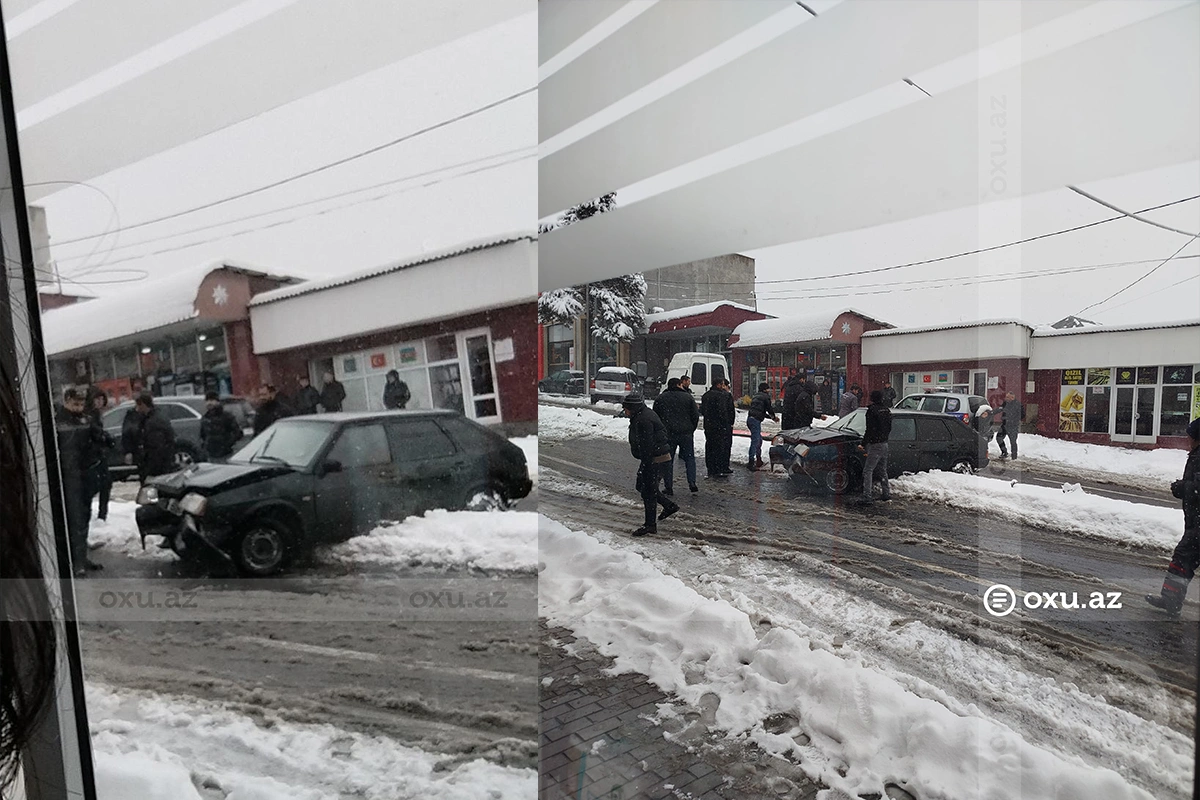 В Огузе автомобиль врезался в фонарный столб-ВИДЕО-ФОТО