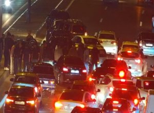 Около Бакинского олимпийского стадиона возникли пробки из-за ДТП