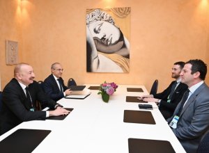 Президент Ильхам Алиев встретился в Мюнхене с президентом по глобальным вопросам компании The Goldman Sachs Group Inc.