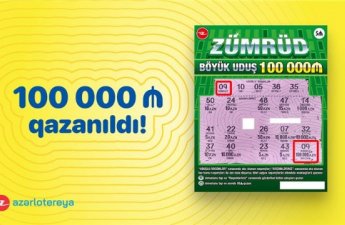 “Zümrüd” ani lotereyasında böyük uduş – 100 000 qazanıldı!