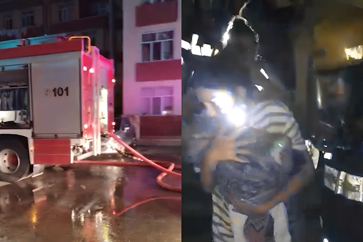 Yaşayış binasında yanğın baş verib, sakinlər təxliyə edilib - VİDEO