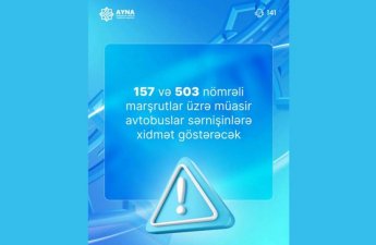 Bakıda daha iki müntəzəm marşrut üzrə avtobuslar yenilənib