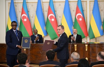 Azərbaycanla Ruanda arasında sənədlər mübadilə olunub, prezidentlər mətbuata bəyanatlarla çıxış edib