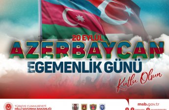 Türkiyə Müdafiə Nazirliyi Azərbaycanı Dövlət Suverenliyi Günü münasibətilə təbrik edib