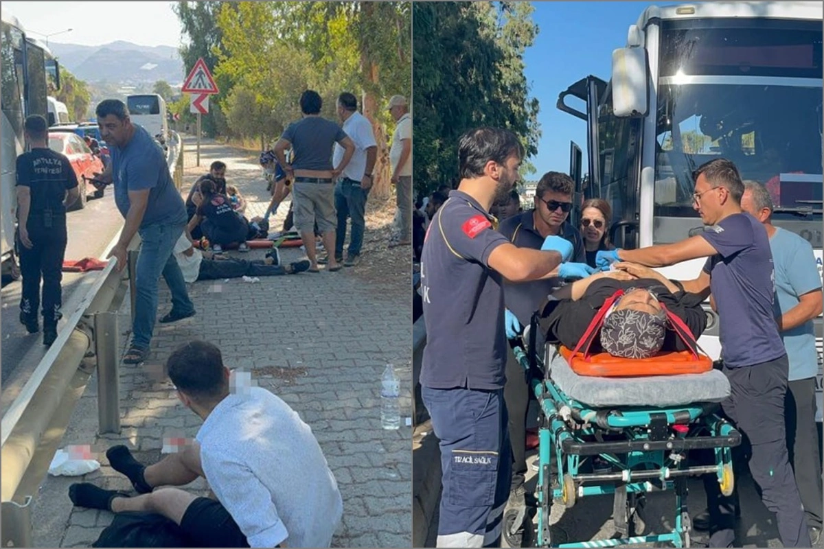Antalyada ağır avtobus qəzası: 15 nəfər yaralandı