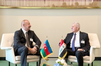 İlham Əliyev BMT-nin Nyu-Yorkdakı mənzil-qərargahında İraq Prezidenti ilə görüşüb - FOTO