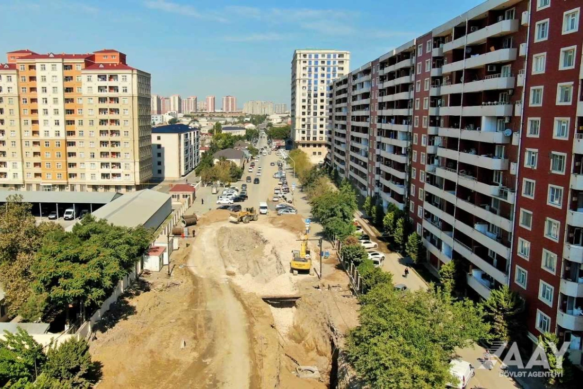 Bakıda yeni avtomobil yolunun inşasından GÖRÜNTÜLƏR