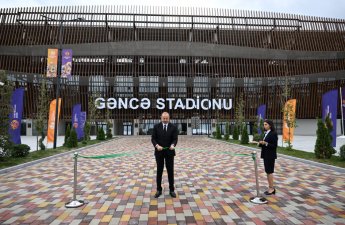 Prezident İlham Əliyev Gəncə şəhər stadionunun açılışında iştirak edib - FOTO