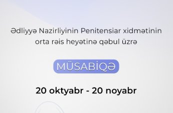 Penitensiar xidmətə qəbul üzrə müsabiqə elan edildi