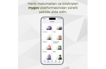 Hərbi məlumat və bildirişləri artıq “mygov”dan əldə edə bilərsiniz