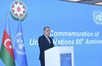 Ceyhun Bayramov BMT-nin 80 illik yubileyinə həsr olunmuş tədbirdə çıxış edib - FOTO