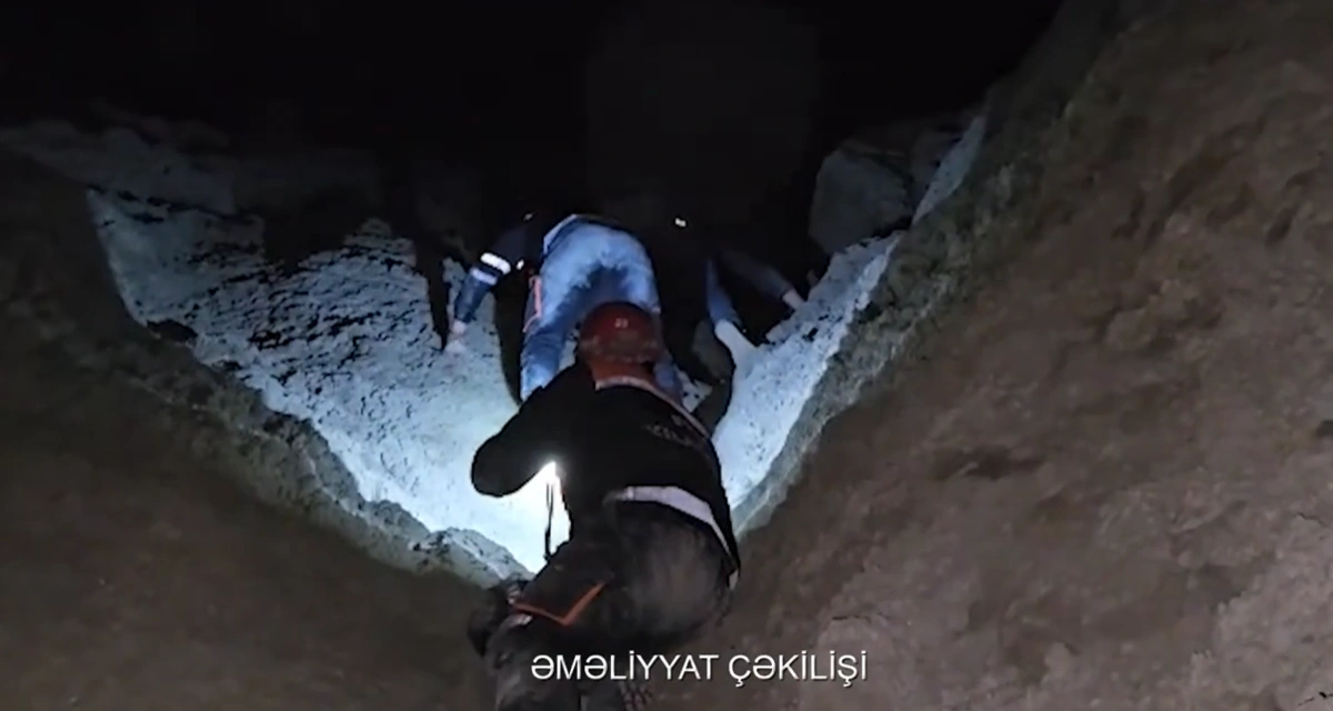 500 metrlik hündürlükdə köməksiz qalan gənc xilas edildi - VİDEO